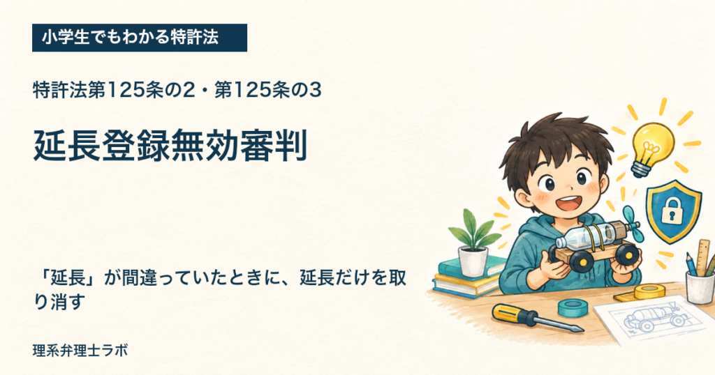 小学生でもわかる特許法：延長登録無効審判（特許法第125条の2・第125条の3）