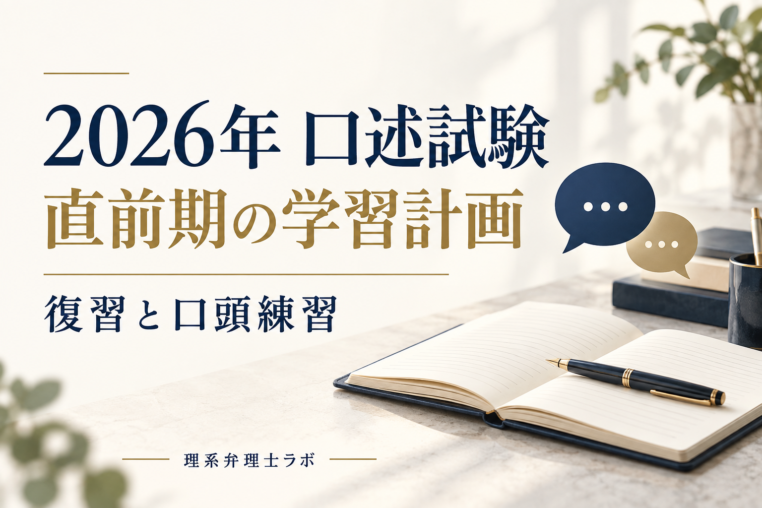 2026年度の弁理士口述試験対策|残り約5週間で進める復習と口頭練習