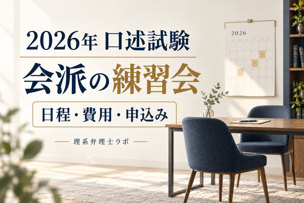 2026年の弁理士口述練習会｜会派別の日程・費用・申込み先