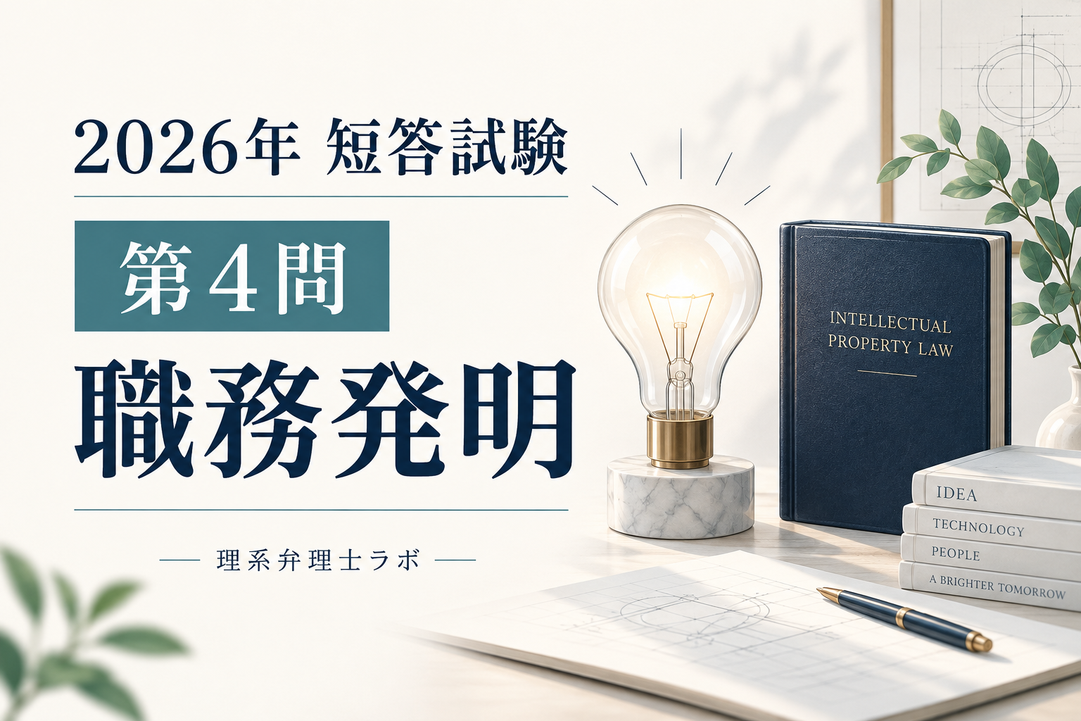 2026年度弁理士試験・短答第4問を解説|職務発明の権利帰属と相当の利益