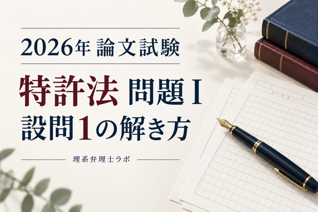 2026年度弁理士論文試験｜特許法・問題Ⅰの設問1を5ステップで解く