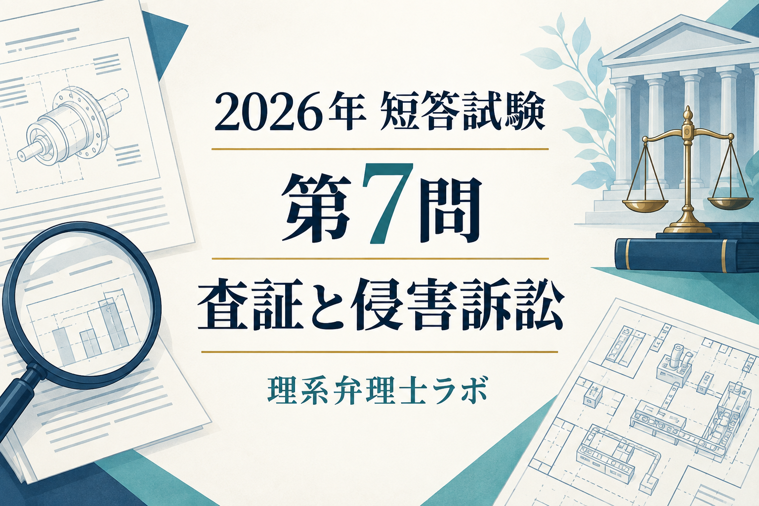 2026年短答試験・特許実用新案第7問、査証と侵害訴訟の解説