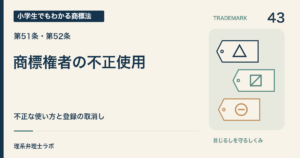 小学生でもわかる商標法 第43回「商標権者の不正使用」。不正な使い方と登録の取消し。
