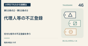 小学生でもわかる商標法 第46回「代理人等の不正登録」。任せた相手の不正登録を争う。