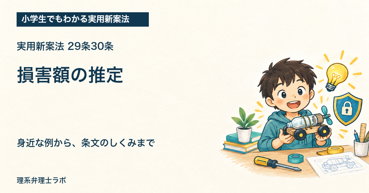 小学生でもわかる実用新案法:損害額の推定(29条30条)