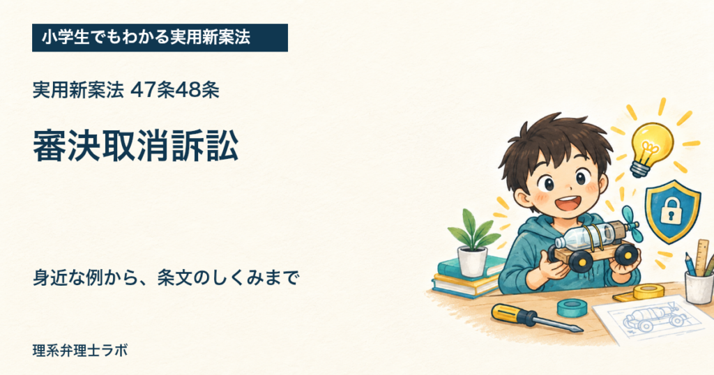 小学生でもわかる実用新案法：審決取消訴訟（47条48条）